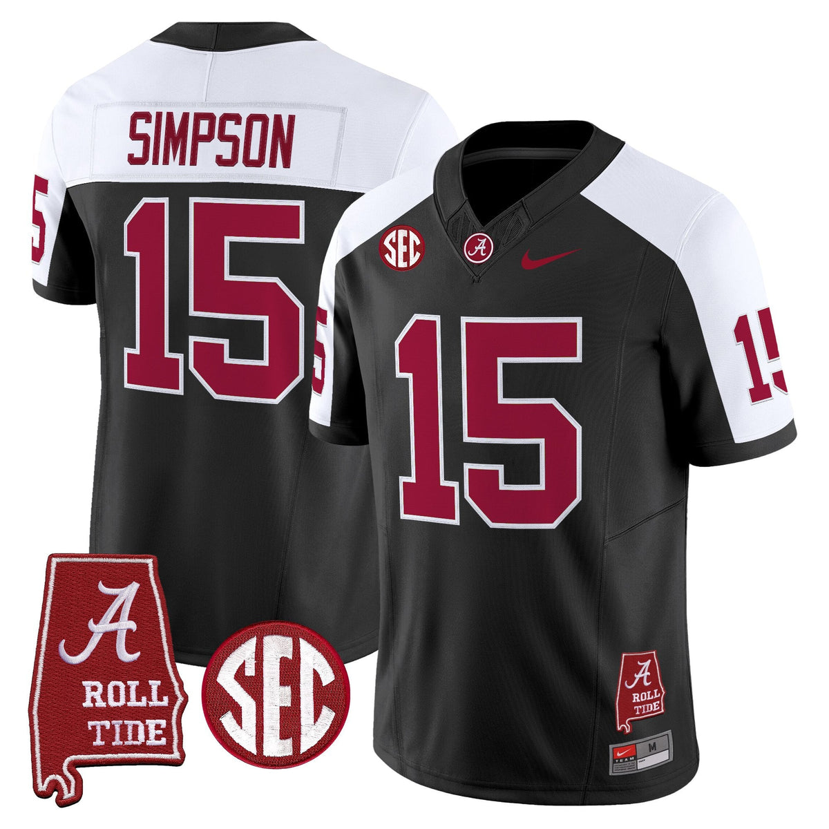 Men's Alabama Crimson Tide Throwback Vapor Limited Jersey - Alabama Map - All Stitched