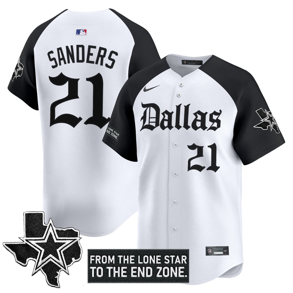Dallas Cowboys 'Gothic Lone Star Edition' Vapor Baseball Jersey - All Stitched
