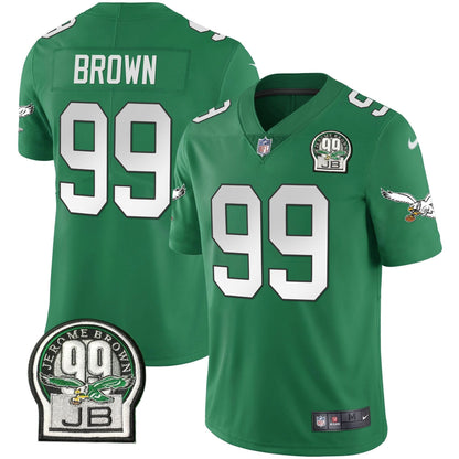 PHI Jerome Brown Retired Patch Gold & Kelly Jersey