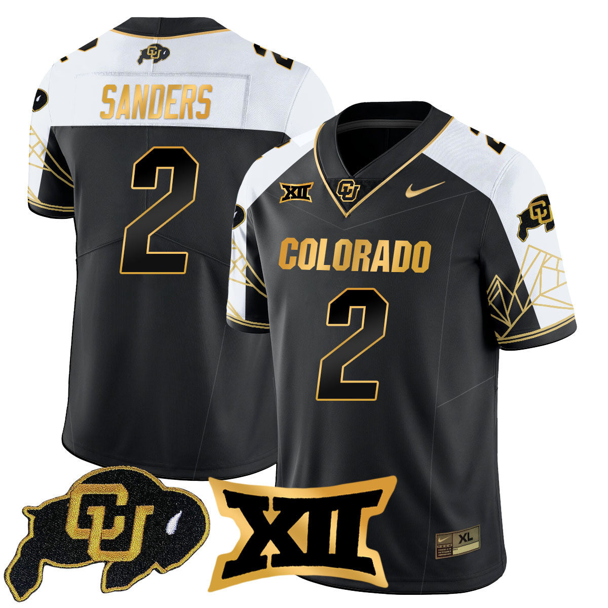 Men's Colorado Buffaloes 2024 Vapor Limited Gold Jersey N3 - All Stitched