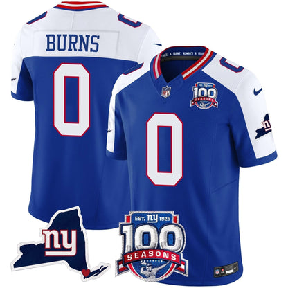 NYG 100th Season & State Patch Vapor Limited Jersey