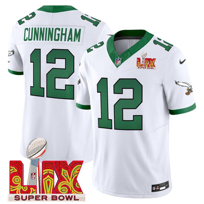 PE Kelly Green Super Bowl LIX Patch Vapor Limited Jersey