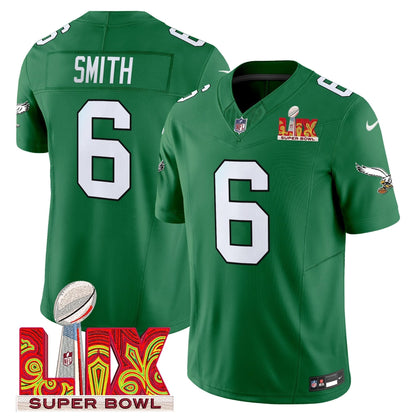 PE Kelly Green Super Bowl LIX Patch Vapor Limited Jersey