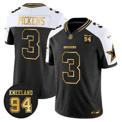DAL #94 Marshawn Kneeland Memorial Patch Gold Vapor Limited Jersey