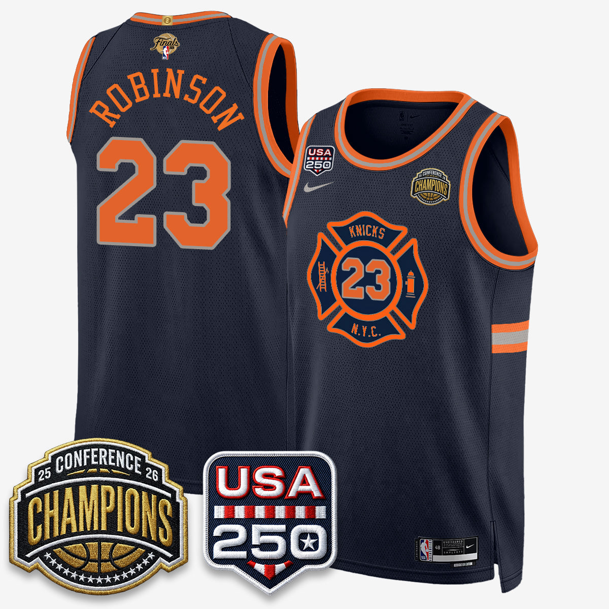 NYK 2026 NBA Eastern Conference Champions City Cream Edition Jersey V2- Stitched