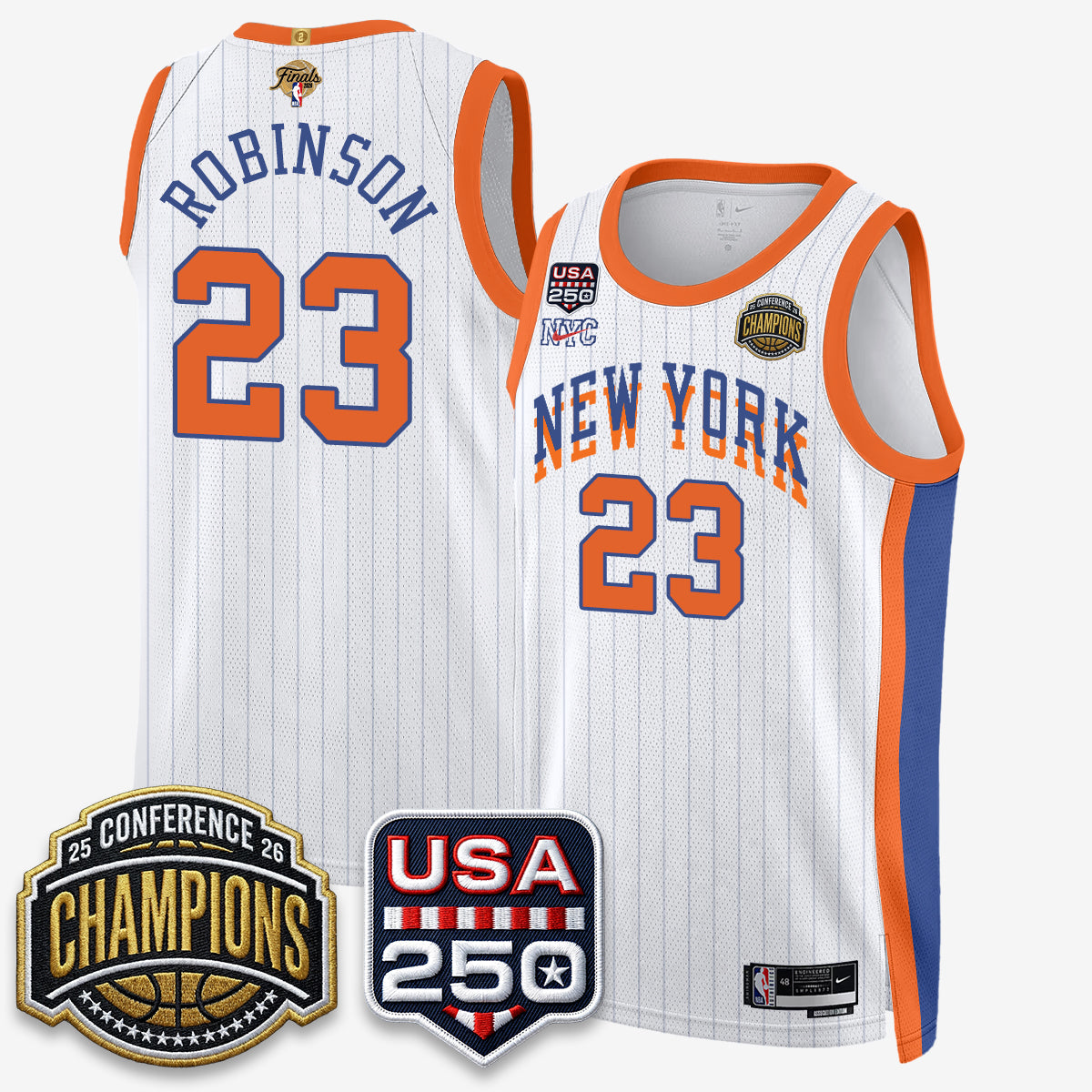 NYK 2026 NBA Eastern Conference Champions City Cream Edition Jersey V2- Stitched