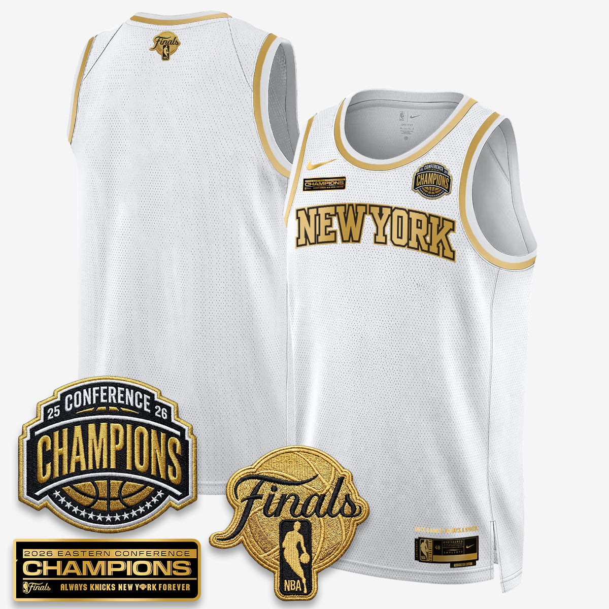 NYK 2026 NBA Eastern Conference Champions Black Gold Edition Jersey - Stitched (2)