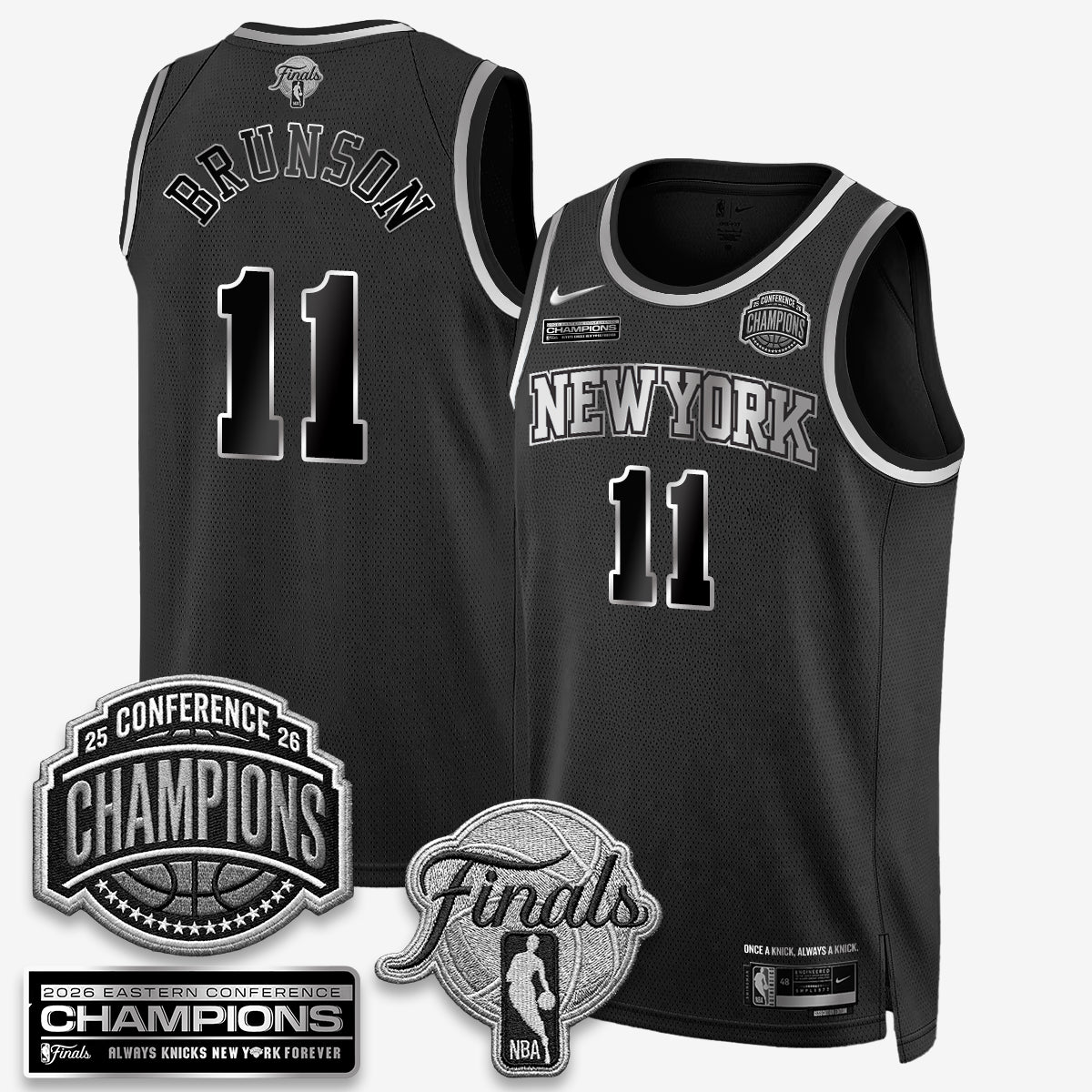 NYK 2026 NBA Eastern Conference Champions Black Gold Edition Jersey - Stitched (Tiktok)