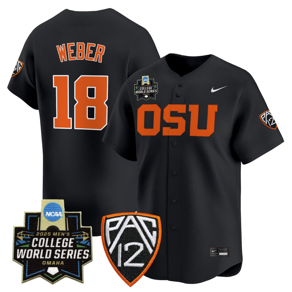 Men's Oregon State Beavers 2025 World Series Vapor Premier Limited Jersey - All Stitched
