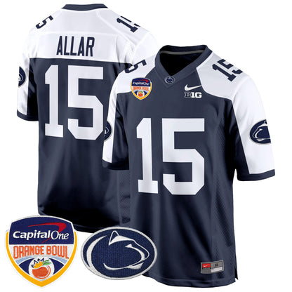 Men's Penn State Nittany Lions Orange Bowl Patch Game Jersey - All Stitched