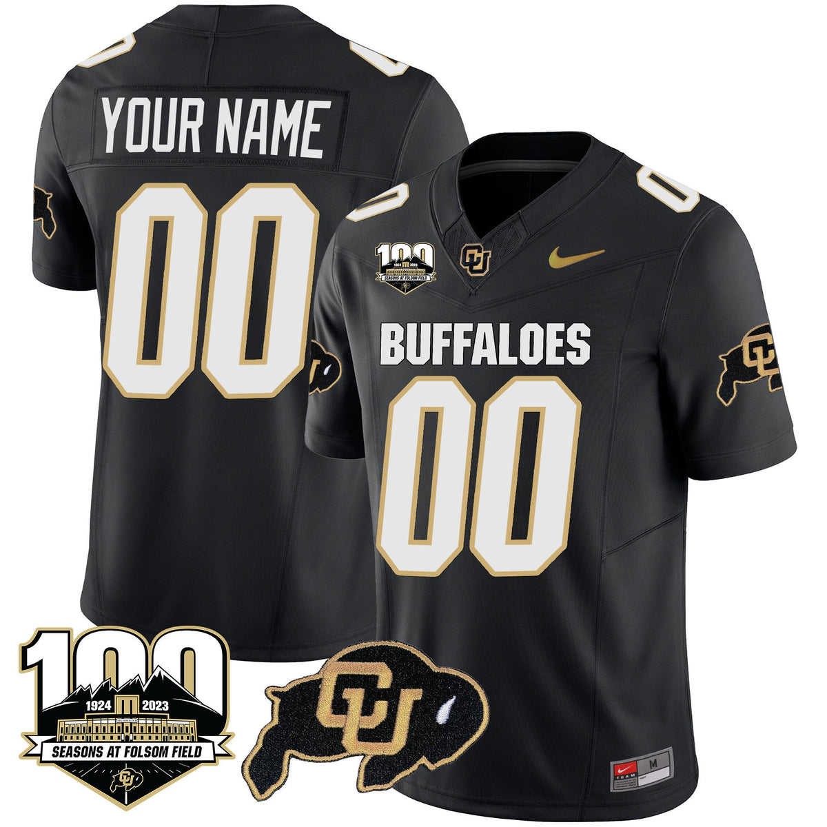 Colorado Buffaloes 100 Seasons Patch Vapor Limited Custom Jersey - All Stitched