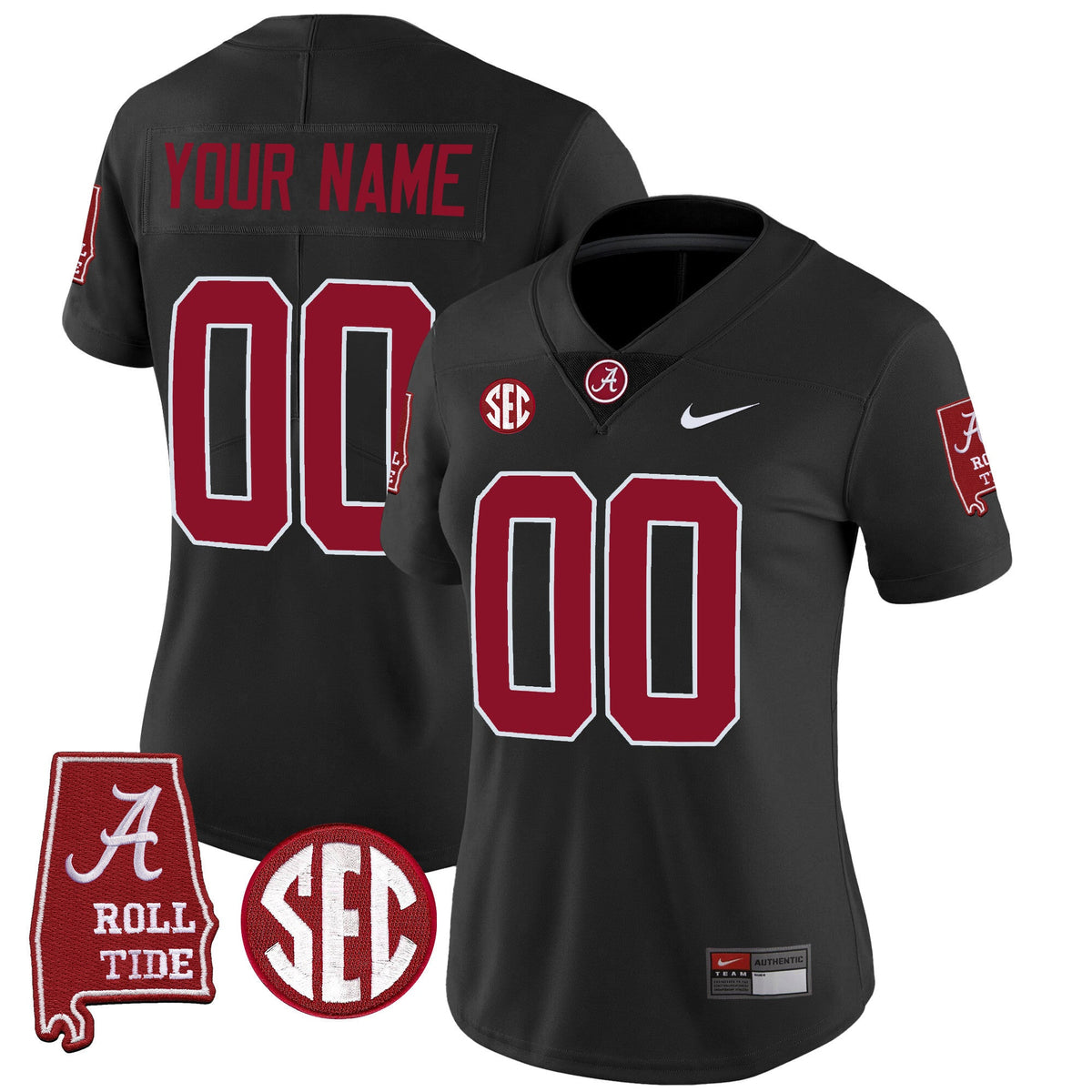 Alabama Crimson Tide Vapor Limited Custom Jersey V3 - Alabama Map - All Stitched