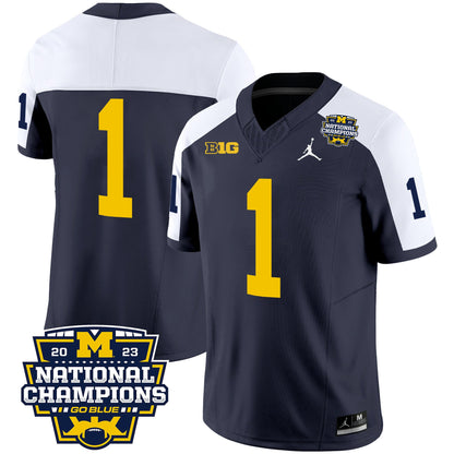 Men's Michigan Wolverines 2023 National Champions Patch Vapor Jersey V2 - All Stitched
