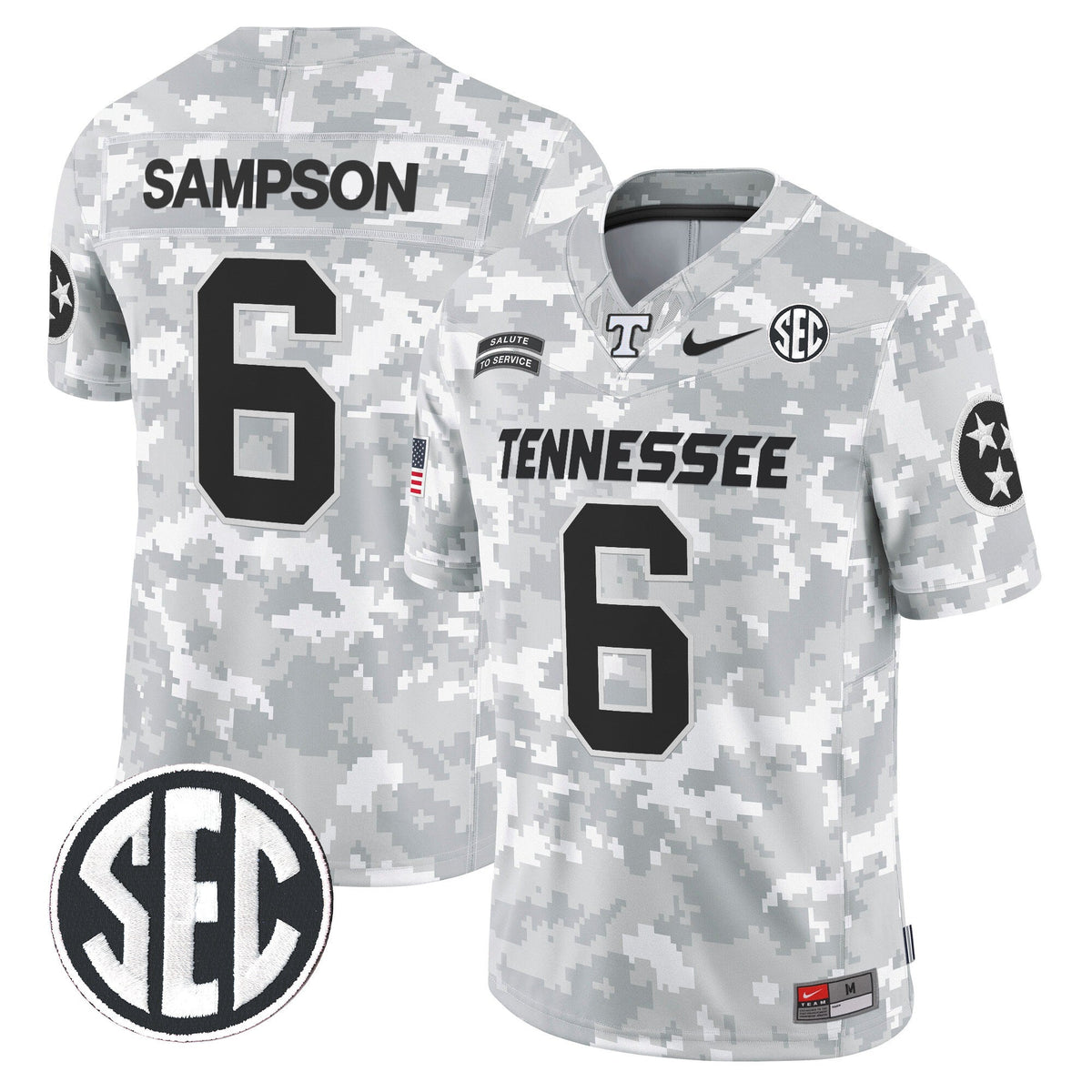 Tennessee Volunteers 2024 Salute to Service Vapor Limited Jersey - Arctic Camo - All Stitched
