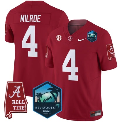 Men's Alabama Crimson Tide 2025 ReliaQuest Bowl Patch Vapor Limited Jersey - All Stitched