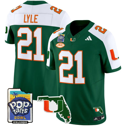 Men's Miami Hurricanes 2025 PopTarts Bowl Patch Vapor Limited Jersey - All Stitched