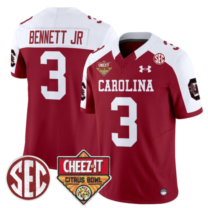 Men's South Carolina Gamecocks 1980 Throwback Cheez-It Citrus Bowl Patch Vapor Limited Jersey - All Stitched