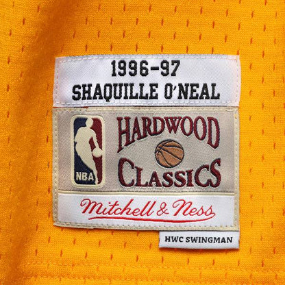 Men's Los Angeles Lakers Shaquille O'Neal Mitchell & Ness Gold 1996-97 Hardwood Classics Swingman Jersey